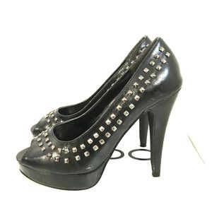 Studded Peep Toe Heels